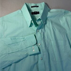 Lands' End Tailored Fit No Iron Supima Cotton Shirt Mens Tall 17-37 - Mint Green